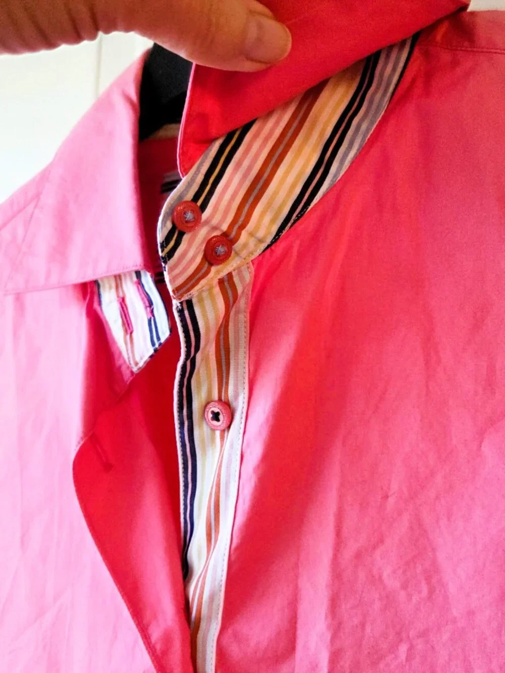 Robert Graham Pink Button Down Embroidery Striped Cuff Shirt Fits Cotton Ribbon - Picture 7 of 16
